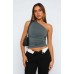 Diagonal Shoulder Sleeveless Sexy T-shirt Design Sense Slim Fit Top