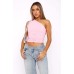 Diagonal Shoulder Sleeveless Sexy T-shirt Design Sense Slim Fit Top