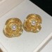 Silver Needle Middle Ages Flower Pearl Earrings