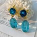 Middle aged style earrings, blue crystal pendant earrings, women's artistic retro earrings