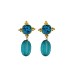 Middle aged style earrings, blue crystal pendant earrings, women's artistic retro earrings