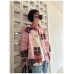 Plaid loose casual lazy style thin top trend