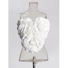 Design sense three-dimensional flower short style small strapless women