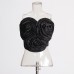 Design sense three-dimensional flower short style small strapless women