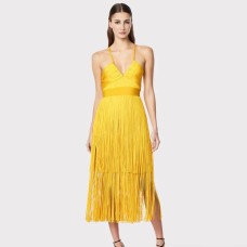 Suspender fringe skirt backpack hip skirt bandage dress