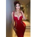 Bandage skirt manufacturer pit fabric hollow low-cut European and American dress