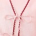 Sweet and fresh V-neck long sleeved love pocket pink shirt for women