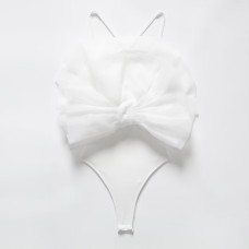 Fashionable transparent hard yarn large fan-shaped jumpsuit