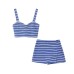 Fashion striped top and casual shorts