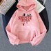 Strange Story Printed Pullover Hoodie with Plush Coat Sweater