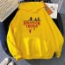 Strange Story Printed Pullover Hoodie with Plush Coat Sweater