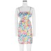 Fashionable floral camisole slim fit dress short skirt