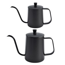Household coffee hand brewing pot with narrow mouth and long mouth coffee pot with lid