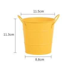 Iron Art Storage Small Bucket Milk Tea Shop French Fries Bucket Desktop Garbage Bucket Double Ear Pen Bucket