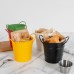 Iron Art Storage Small Bucket Milk Tea Shop French Fries Bucket Desktop Garbage Bucket Double Ear Pen Bucket