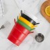 Iron Art Storage Small Bucket Milk Tea Shop French Fries Bucket Desktop Garbage Bucket Double Ear Pen Bucket
