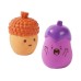 Latex grinding teeth makes a sound surprised by the small eggplant purple not falling pine nut toy