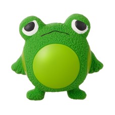 Latex teasing and frustrating frog yellow duck making sounds grinding teeth to relieve boredom