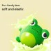 Latex teasing and frustrating frog yellow duck making sounds grinding teeth to relieve boredom