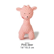 Latex pink deer yellow deer puppy interaction