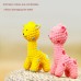 Latex pink deer yellow deer puppy interaction