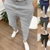 High elasticity seasonal texture button casual leggings