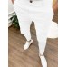 High elasticity seasonal texture button casual leggings
