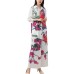 Printed shirt collar long top high waist wide leg straight trousers suit women's fashionable two-piece suit