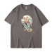 Chai Gou Ukiyo-e style round neck short sleeved casual top for men