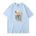 Chai Gou Ukiyo-e style round neck short sleeved casual top for men