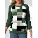 Round neck shoulder long sleeved casual loose tie dyed printed top