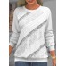 Round neck shoulder long sleeved casual loose tie dyed printed top