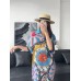 Pleated Dress Fashionable Short sleeved Elegant Women's Style Dress