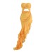 Fashionable wrap chest sexy one line neckline slim fit slit wooden ear edge dress