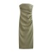 Fashionable socialite style pleated decorative midi dress