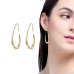 Large oval pull-through earrings with high polishing and personalized jewelry gift