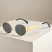 Oval sunglasses for women's metal street photography, sunglasses for vintage photography, sunglasses