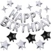 Happy Birthday Banner Aluminum Foil Letter with Stars Balloon Birthday Party Decoration Birthday Decoration Set