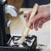 Coffee powder cleaning brush pig hair solid wood residue round head brush coffee machine bean grinder cleaning brush