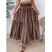 Spring new foreign trade oversized women's fresh forest style floral casual versatile slim fit pleated high waisted half length