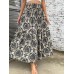Spring new foreign trade oversized women's fresh forest style floral casual versatile slim fit pleated high waisted half length