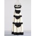 French elegant style large hem strapless skirt