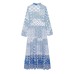 Printed Fashion Loose Basic Flip Neck Dress