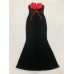 Sexy and elegant tube top long evening dress with flower chains