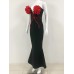 Sexy and elegant tube top long evening dress with flower chains