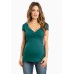European and American summer short sleeved pregnant women's clothing with deep V-neck solid color cross feeding suit nursing clo