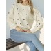 New European and American Autumn Women's Cross border Valentine's Day Love Round Neck Sweater for Women