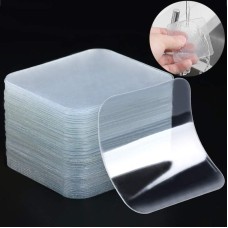 Multipurpose Transparent Traceless Removable Square Sticky Nano Gel Double Sided Adhesive Tape 6*6cm