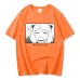 Anime peripheral printed cotton short sleeved loose T-shirt for men and women