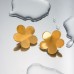 Matte brushed flower earrings with high-end design, earrings and accessories